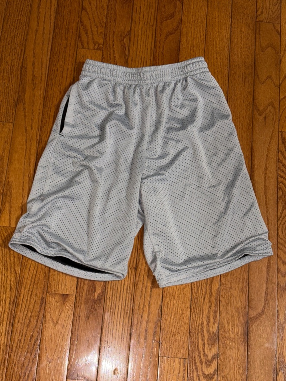 Athletic Works White Mesh Shorts with Black Accents